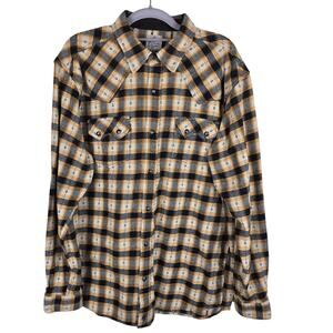 Brad Paisley Moon Shine Spirit Western Plaid Pearl Snap Men's Dress Shirt L